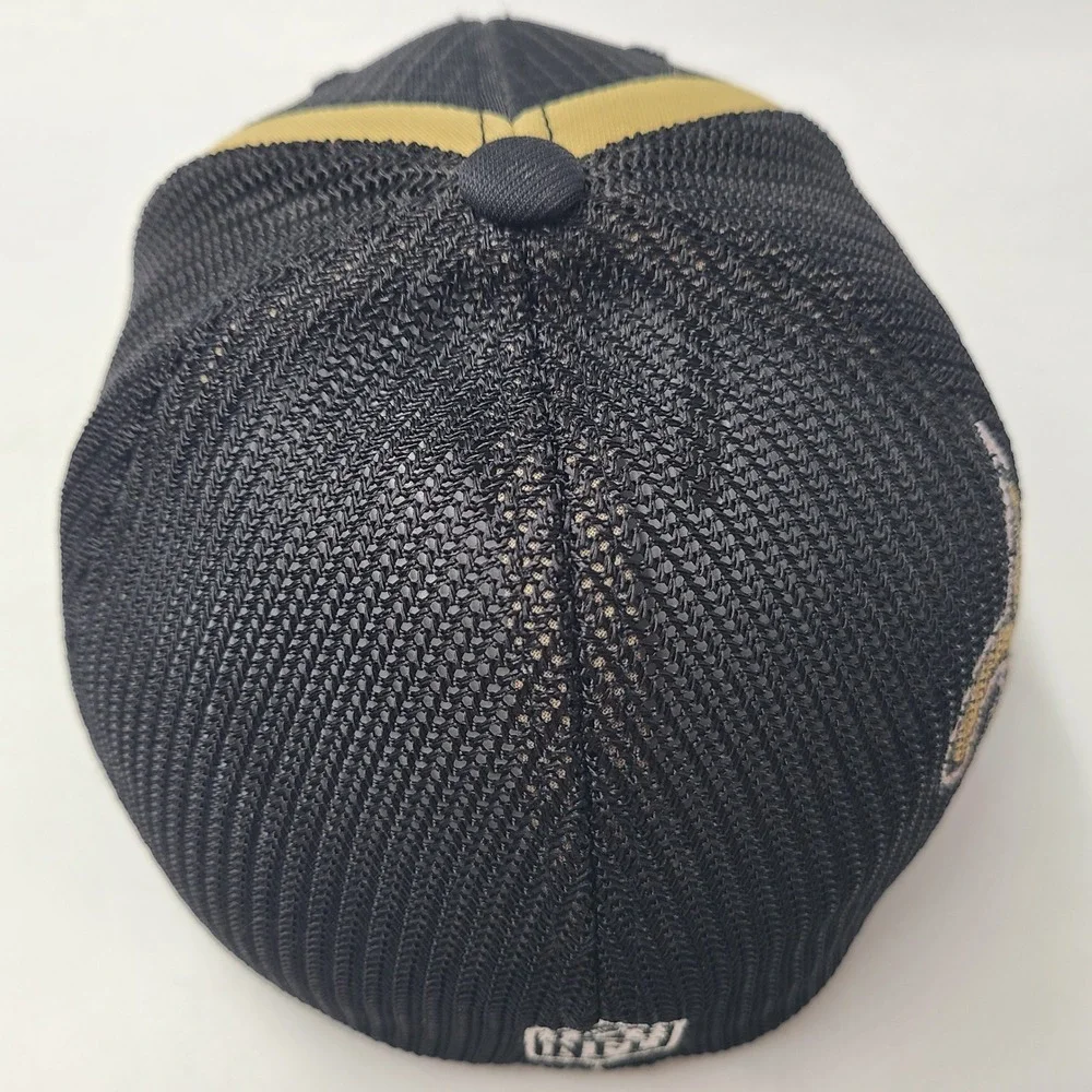 New Orleans Saints Hat Fitted S-M Trucker Mesh Reebok Black Gold NFL Football‎